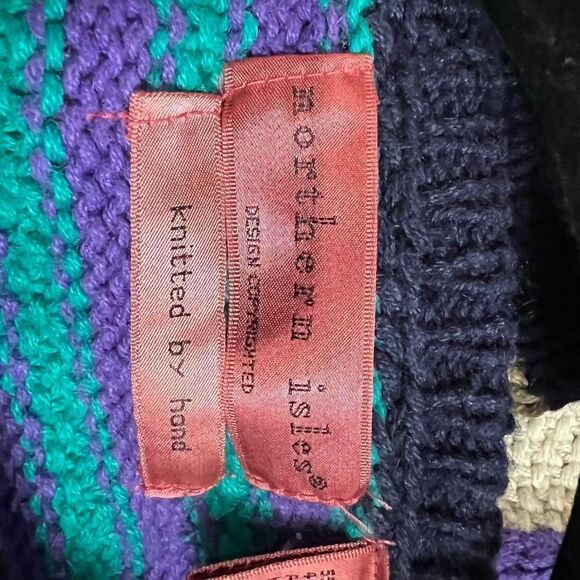 Vintage Northern Isles Mixed Print Stars Stripes Oversized Sweater - Picture 3 of 9